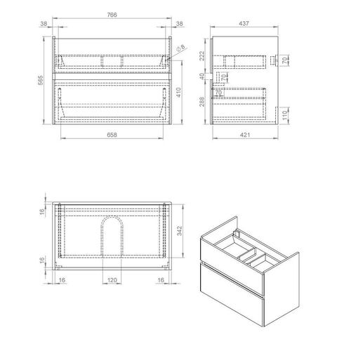 Best Design Quick Greeploos meubel onderkast en wastafel 80 cm glans wit SW280229