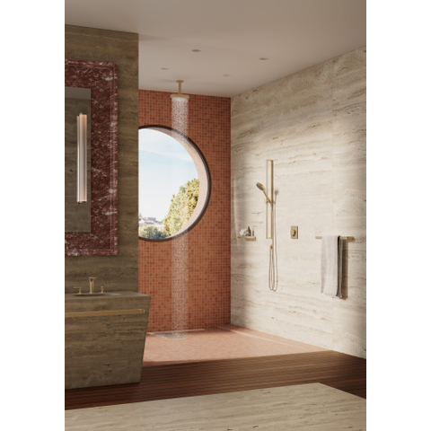 AXOR Citterio C wastafelkraan - cubic cut - 3-gats - met trekwaste - geborsteld brons SW1152061