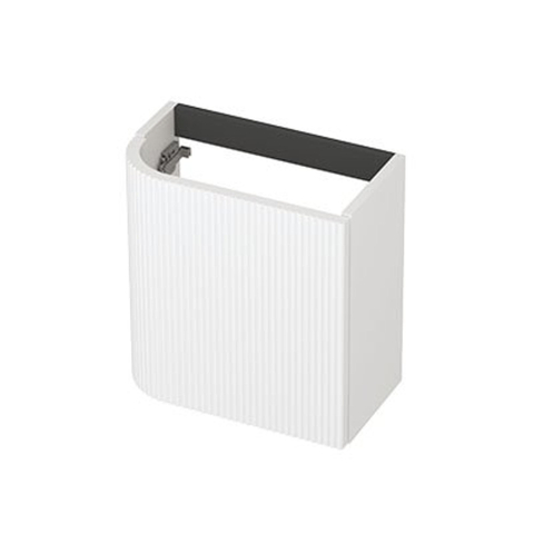 INK Concept R Meuble sous-lavabo pour lave-mains - 40x22x40cm - 1 porte - ouverture à droite - angle arrondi - fraisé - mdf laqué - blanc mat SW1406149