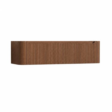 H&R Badmeubelen Juice Wastafelonderkast - 160x45x40cm - afgeronde hoeken - 3D-front - 2 lades - geïntegreerde greep - dark oak SW1259448