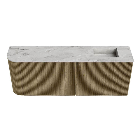 Mondiaz JOYA-DLUX 111.6cm toiletmeubel - ronding links kleur Dusk - Wastafel FAYE positie Rechts 1 kraangat kleur Glace. SW1423186