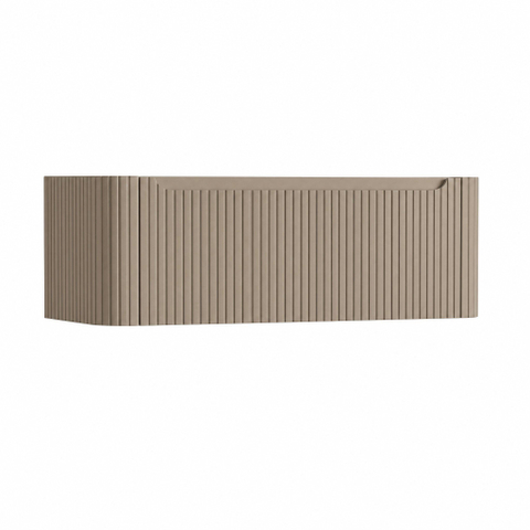 H&R Badmeubelen Juice Wastafelonderkast - 120x45x40cm - afgeronde hoeken - 3D-front - 1 lade - geïntegreerde greep - olive SW1259256