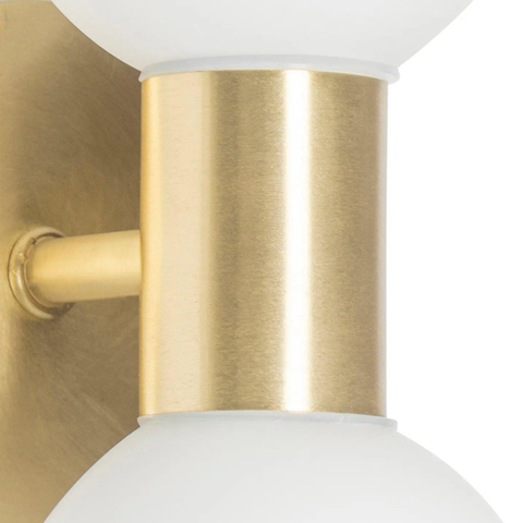 QAZQA Cederic wandlamp 8x20.4x11.3cm - 2 lichts - horizontaal/verticaal - IP44 - geborsteld messing (goud) SW1187221