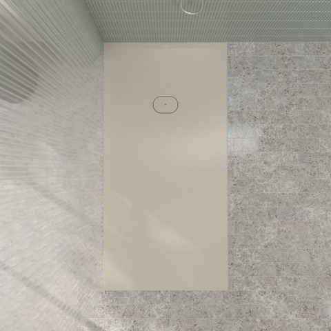 Villeroy & Boch Ecora douchebak - 180x90x4.5cm - afvoer korte zijde - almond (beige) SW1558908