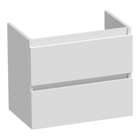 BRAUER Joy meuble sous-lavabo peu profond - 60x39x50cm - 2 tiroirs à fermeture douce - sans poignées - 1 découpe pour siphon - blanc brillant SW1201217