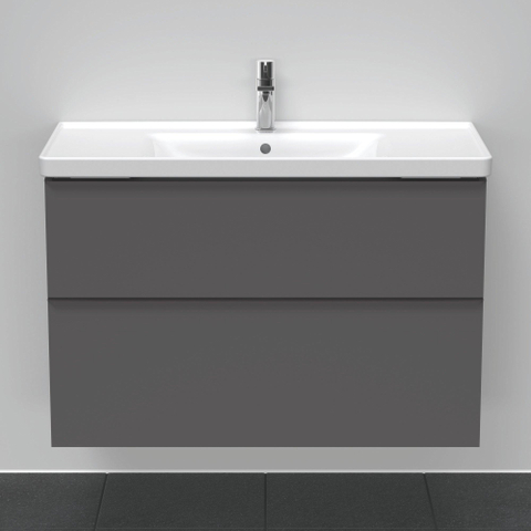 Duravit D-neo Meubelset - met wastafelonderbouwkast - met 2 laden - met softclose - 100x20x48cm - inclusief wastafel - mat grafiet (grijs) SW642051