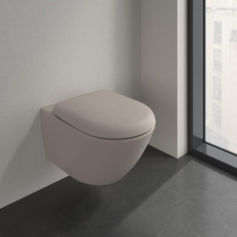 Villeroy & Boch Antao Subway - 3.0 wandcloset - diepspoel - zonder spoelrand - met TwistFlush CeramicPlus - spoelrandloos - mat almond (beige) SW917947
