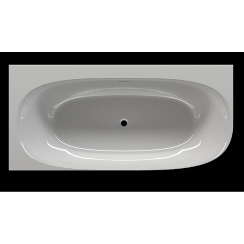Zeza Cheb Baignoire semi-îlot angle gauche 170x80cm acryllique avec pieds et siphon Blanc brillant SW647689