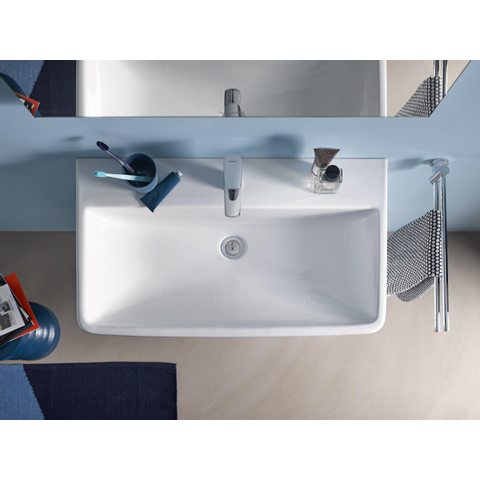 Duravit No.1 Duravit No.1wastafel - met kraangat - met overloop - 80x46x17.3cm - hoogglans wit SW723711