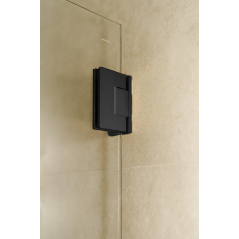 Fortifura Galeria Cabine de douche - 80x120x200cm - scharnières - barre de renfort - poignée plat - verre clair - Noir mat SW1222473