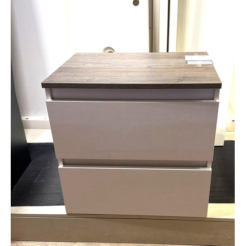 Saniclass Chaci Badkameronderkast - met topblad -- 60cm - 2 lades - greeploos - mat wit OUTLETSTORE STORE44406