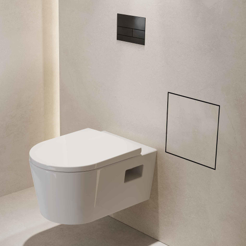 Hansgrohe XtraStoris Rock Poubelle - 30x30x10cm - porte carrelable - noir mat SW1590313
