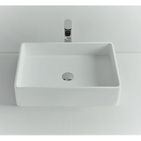Ideavit Solidtop Lavabo à poser 60x40x15cm rectangulaire sans trou pour robinetterie 1 vasque Solid surface blanc SW85918