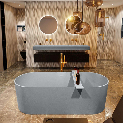 MONDIAZ ROCK Baignoire autoportante - 170x70cm - couleur Rosee / Rosee SW1015095