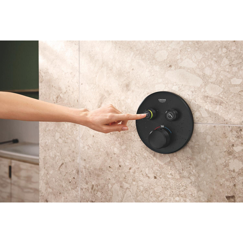 GROHE Grohtherm SmartControl afbouwdeel - rond - thermostatisch - 2 functies - mat zwart SW1475080