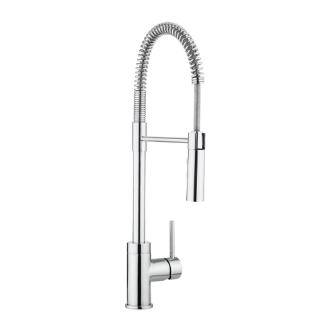 Crosswater Cook Keukenkraan enkele bediening - met flexibele veer uitloop - met handdouche - met bediening - hoogglans chroom SW104492