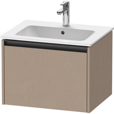 Duravit Ketho 2 meuble sous-lavabo avec 1 tiroir 61x48x44cm avec poignée anthracite Linnen mat SW773055