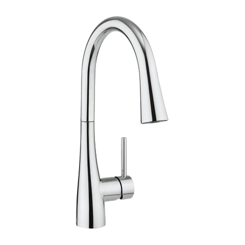 Crosswater Cook Keukenkraan enkele bediening - met flexibele uitloop - met handdouche - met verdekte bediening - hoogglans chroom SW104488