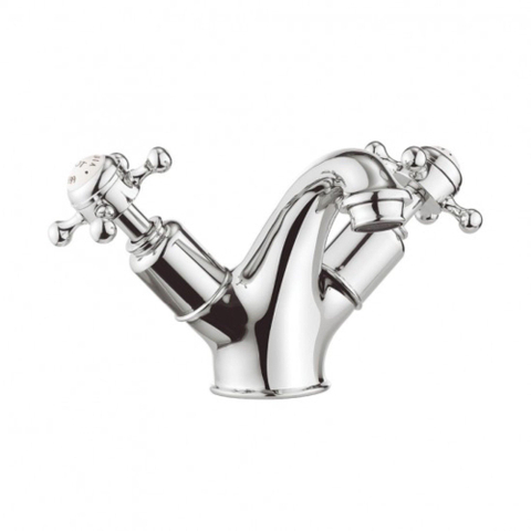 Crosswater Belgravia Wastafelkraan - laag - kruisgreep - zonder waste - hoogglans chroom SW104495