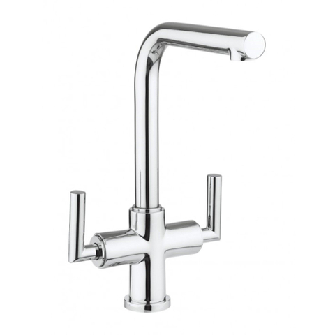 Crosswater Tropic Tweegreeps keukenkraan - met draaibare uitloop - hoogglans chroom SW104507