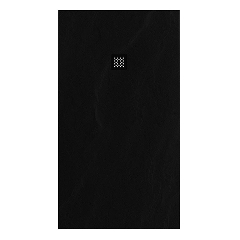 BRAUER Asteroid Douchebak 100x180 incl. antislip en antibacterieel mineraalmarmer mat zwart SW543417