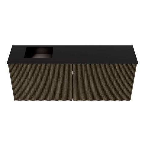 Mondiaz JOYA 100cm meuble de salle de bains - couleur Shadow - Vasque FAYE position Gauche 1 trou de robinet couleur Urban. SW1421481