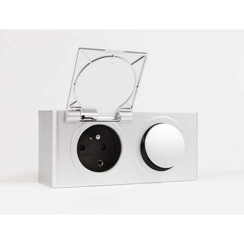 Royal Plaza Freya combibox stopcontact en schakelaar grijs SW158755