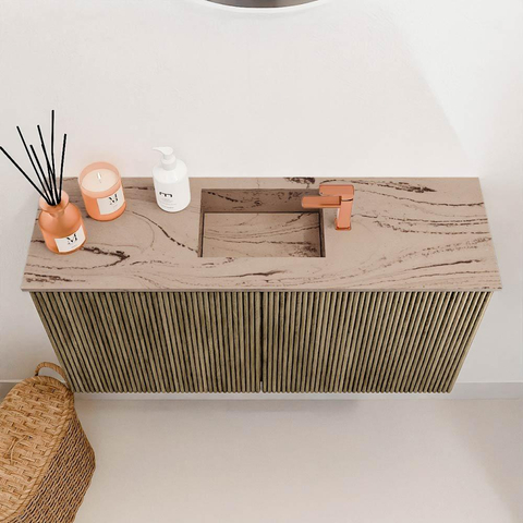 Mondiaz JOYA-DLUX 80cm toiletmeubel - kleur Dusk - Wastafel FAYE positie Midden 1 kraangat kleur Arena. SW1425742