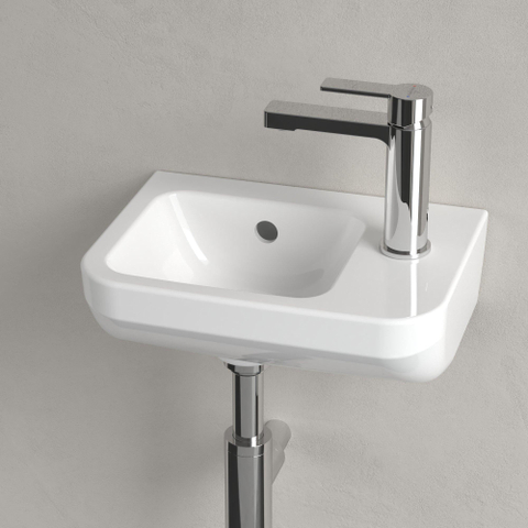 Villeroy & Boch Architectura fontein - 36x26cm - 1 kraangat rechts - met overloop ceramic - White Alpine (glans wit) SW68793