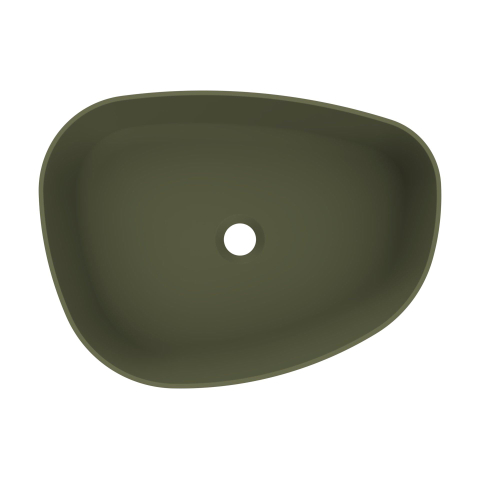 Arcqua Rocker Waskom - opbouw - organisch - links - 50x37cm - mat groen SW976315