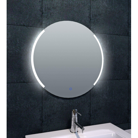 Wiesbaden Round Miroir 60cm avec chauffe miroir et éclairage LED intensité réglable IP44 aluminium SW106361