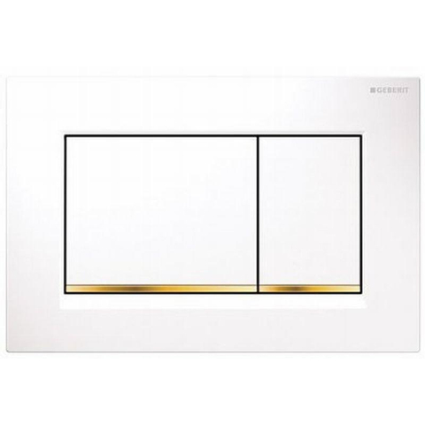 Villeroy & Boch Subway 2.0 DirectFlush Toiletset - softclose geberit reservoir bedieningsplaat goud sigma30 - wit SW106381