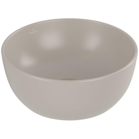 Villeroy & Boch Artis opzetwastafel - 32.5cm rond - zonder kraangat CeramicPlus - almond (beige) SW1386877