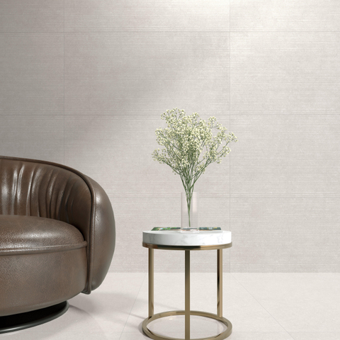 Modano Palma Lura Wandtegel - 60x120cm - 9mm - decor - gerectificeerd - Ivory mat SW1529374