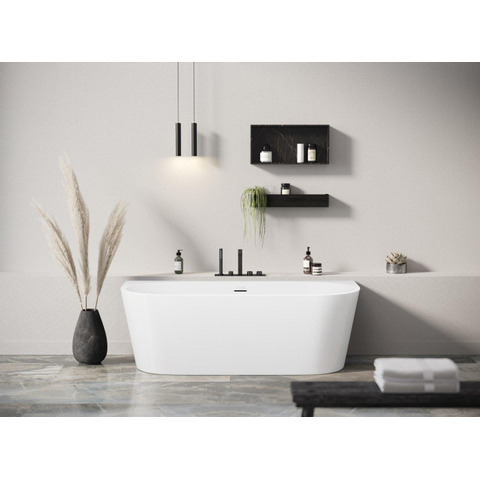 Looox Cool baignoire semi-îlot - 170x80x57cm - Acrylique mat blanc SW730663