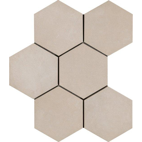 Ceralto Rovino Concrete Carrelage sol et mur hexagone 18x21cm 9.5mm R9 grès cérame Corda SW24188