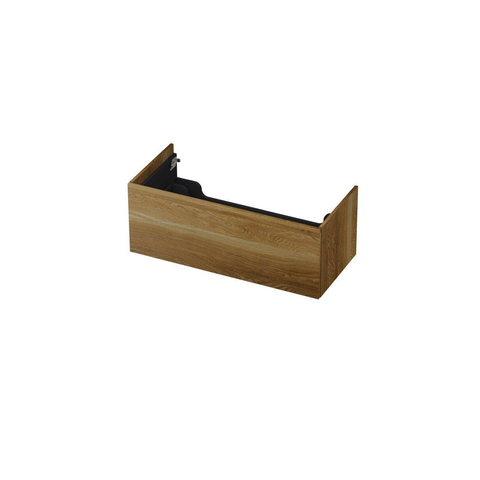 INK Wastafelonderkast - 100x45x37.6cm - 1 lade - push to open - met recht opdekfront - Eiken - ash grey SW439302