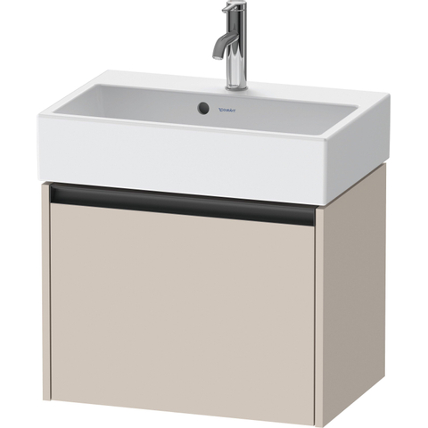 Duravit Ketho.2 Wastafelonderbouwkast - met 1 lade - 58.4x39x44cm - met greep antraciet - taupe mat SW772808