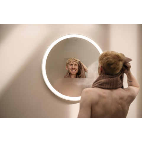 Hansgrohe Xarita Lite S Miroir - 70cm - rond - éclairage led - interrupteur mural - blanc mat SW1165021