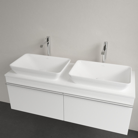 Villeroy & Boch venticello semi - inbouw opzetwastafel - zonder kraangat - 55x36cm - met overloop - White Alpine (glans wit) 1025158