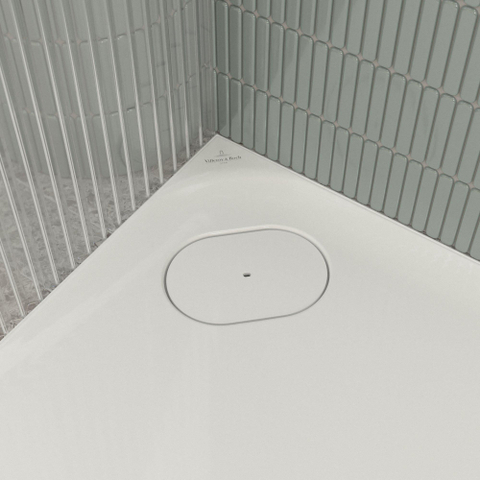 Villeroy & Boch Ecora douchebak - 80x80x3.5cm - hoekafvoer - white alpine (wit) SW1558955