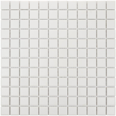 The Mosaic Factory London mosaïque - 30x30cm - 6mm - carré - R11 - porselein super white mat SW716248