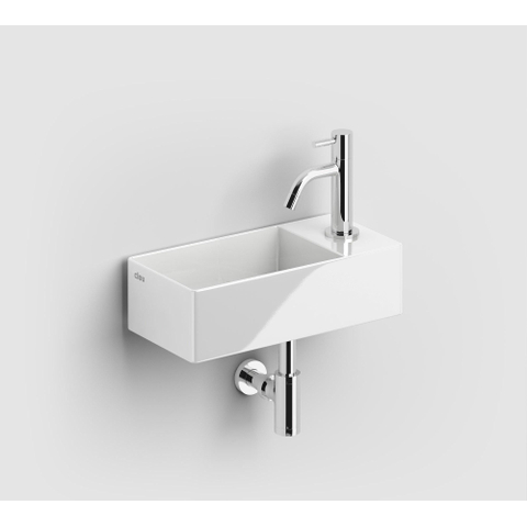 Clou New Flush 3 fontein 35x18cm inclusief plug met kraangat keramiek glanzend wit SW106239