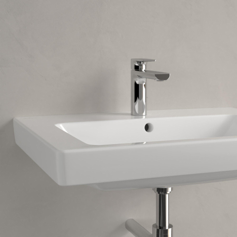 Villeroy & Boch Subway 2.0 wastafel - geslepen - 65x47cm - met kraangat - met overloop CeramicPlus - White Alpine (glans wit) 1025019