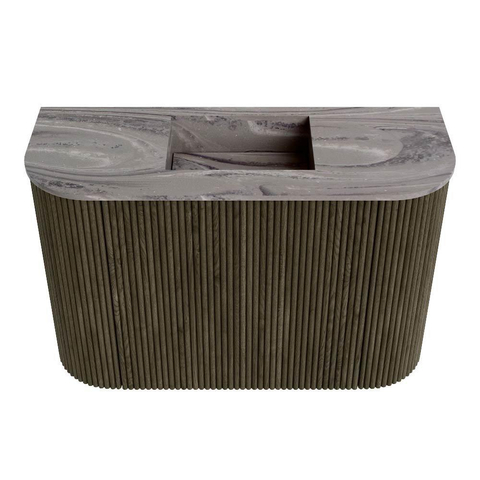 Mondiaz JOYA-DLUX 63.2cm toiletmeubel - ronding links en rechts kleur Shadow - Wastafel FAYE positie Midden Zonder kraangat kleur Sombra. SW1425244