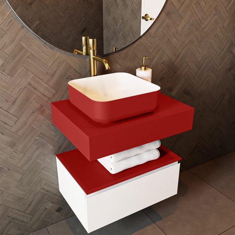 Mondiaz TOP 46 Topblad - 40x41x12cm - geschikt voor afdekplaat - Solid surface - Fire SW1024787