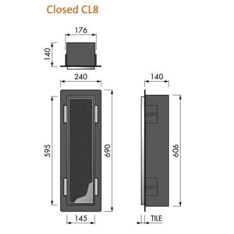 Looox Closed closetborstelgarnituur - tegelbaar - antraciet SW101079