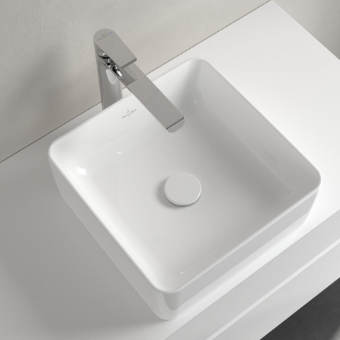 Villeroy & Boch Collaro opzetwastafel vierkant - 38x38cm - zonder overloop - zonder kraangat - White Alpine (glans wit) SW336075