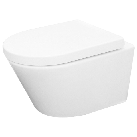 Wiesbaden Vesta Spoelrandloos toiletset bestaande uit inbouwreservoir, toiletpot met softclose toiletzitting en bedieningsplaat chroom SW110947