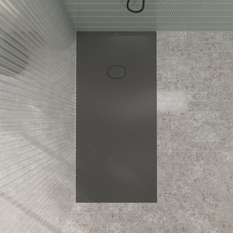Villeroy & Boch Ecora douchebak - 170x80x4.5cm - afvoer korte zijde - anthracite (antraciet) SW1558963